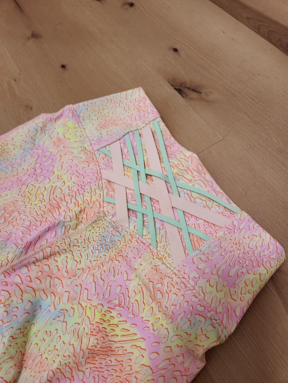 Fabletics Pastel Lattice Back Active Top - Pink, Mint, Yellow